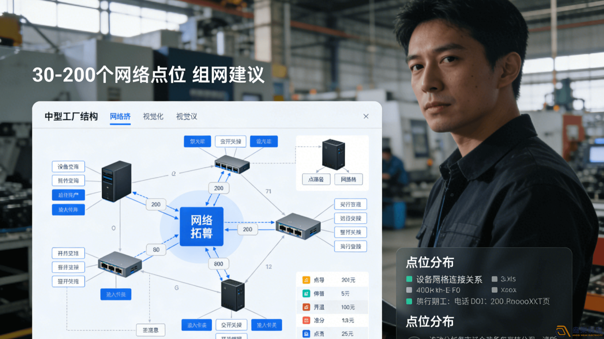 中型工廠30-200個網絡點位組網建議
